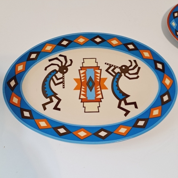 Set of 3 Kokopelli Southwestern Humpback Flute Player Decor Plates - Picture 3 of 5